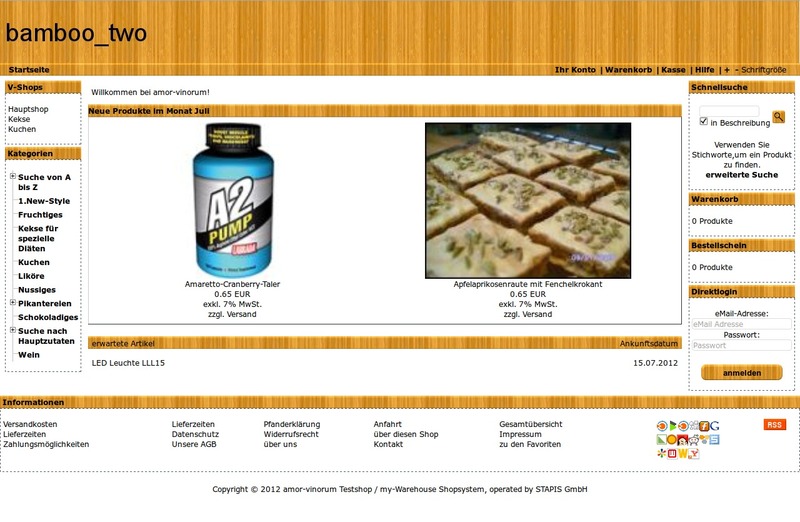 Demoshop mit dem Shoptemplate bamboo_two