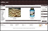 Screenshot eines Demoshops mit dem Standardtemplate coffee_one