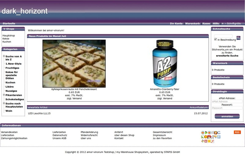 Demoshop mit dem Shoptemplate dark_horizont