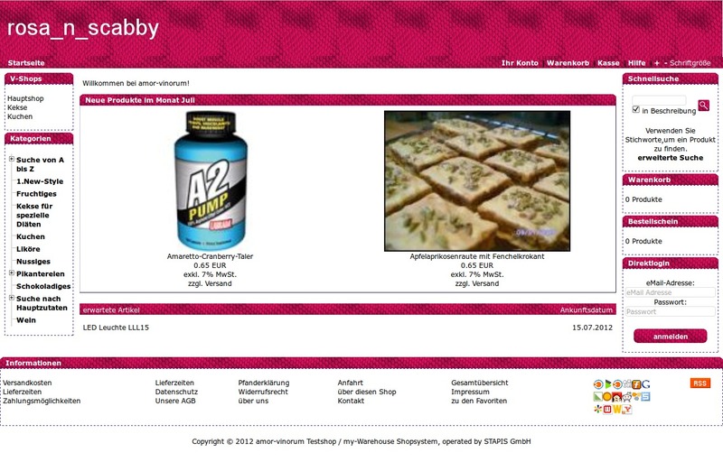 Demoshop mit dem Shoptemplate rosa_n_scabby