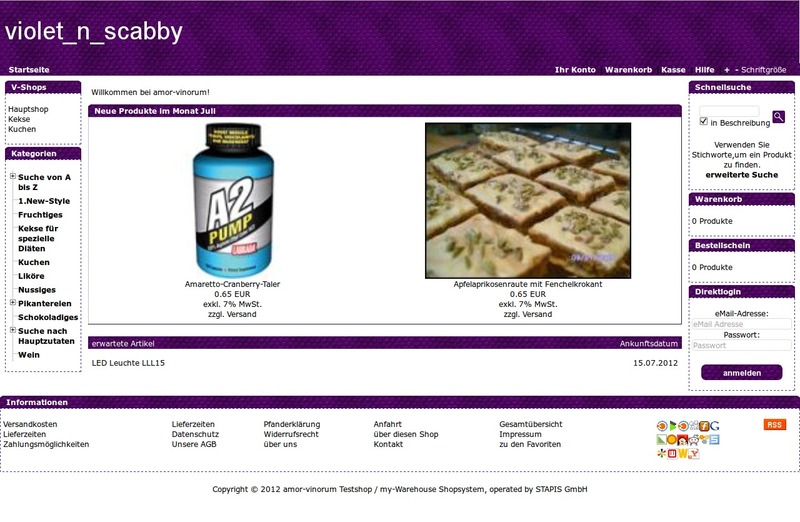 Demoshop mit dem Shoptemplate violet_n_scabby